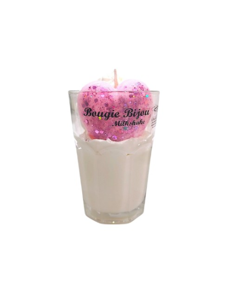 Bougie milkshake Cerise - Fête des mères avec bijou