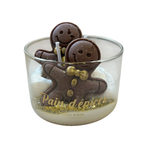 Bougie sans bijou - Grande verrine double mèche - édition Noël