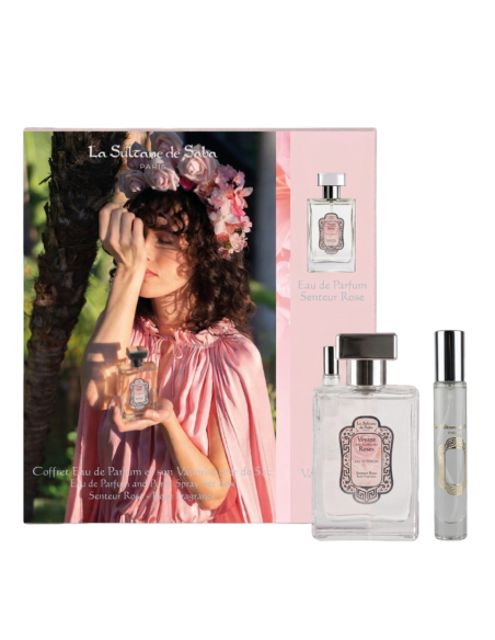 Coffret Eau de parfum 50ml + spray 10ml Rose