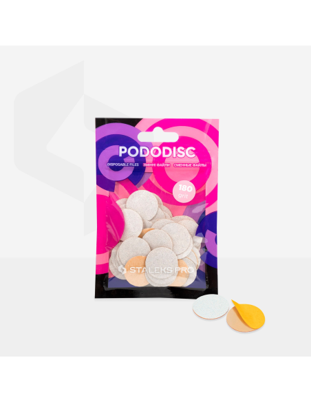 STALEKS EXPERT 20 PODODISC M Limes adhésives pour disque de pédicure, grain 180, 20 mm (50 pcs)